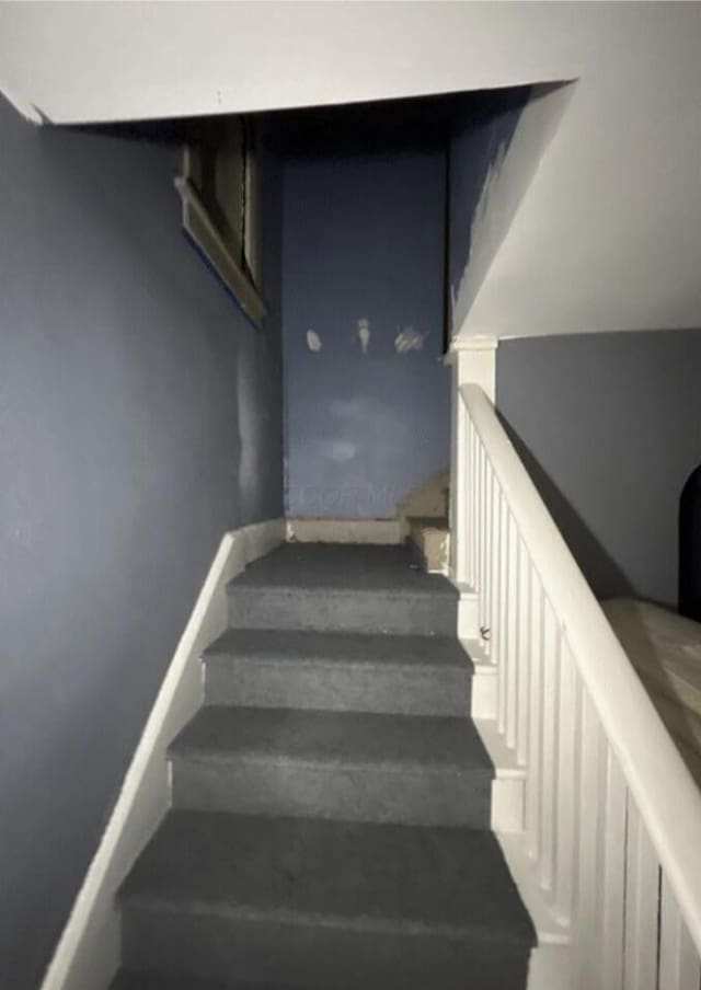 stairs with baseboards