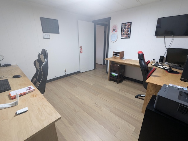 office area featuring light wood-type flooring