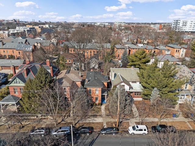 aerial view with a residential view