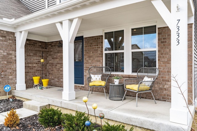 view of patio with a porch