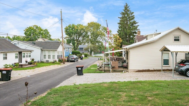 view of road featuring a residential view