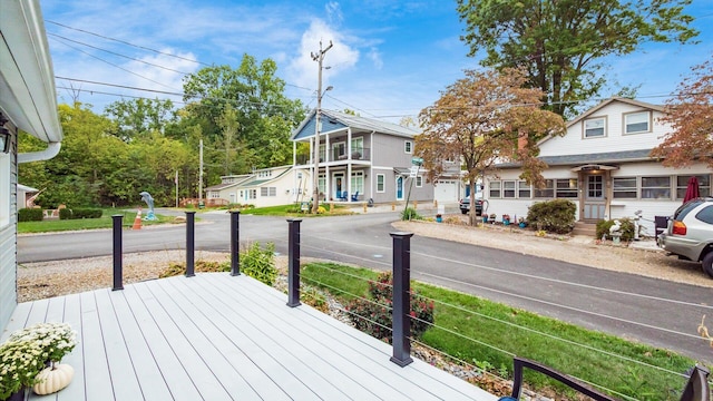 wooden deck featuring entry steps