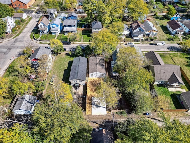 aerial view with a residential view