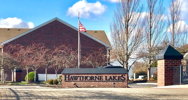 view of community sign