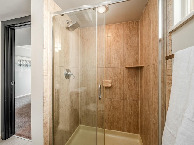 full bathroom with a shower stall