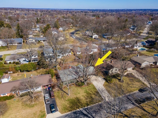 bird's eye view with a residential view