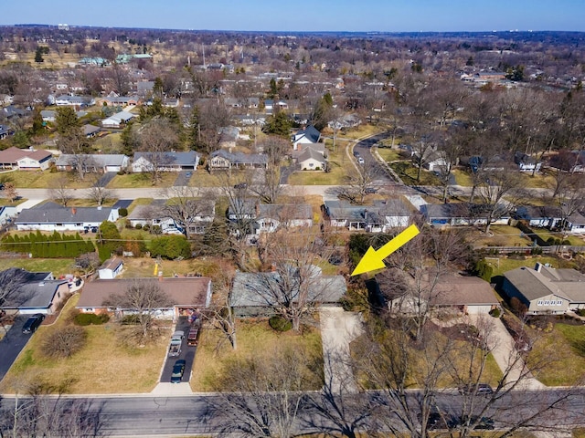 aerial view with a residential view