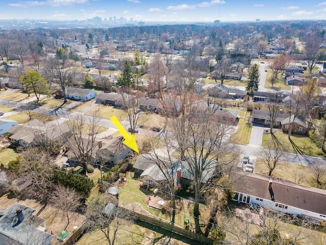 drone / aerial view featuring a residential view