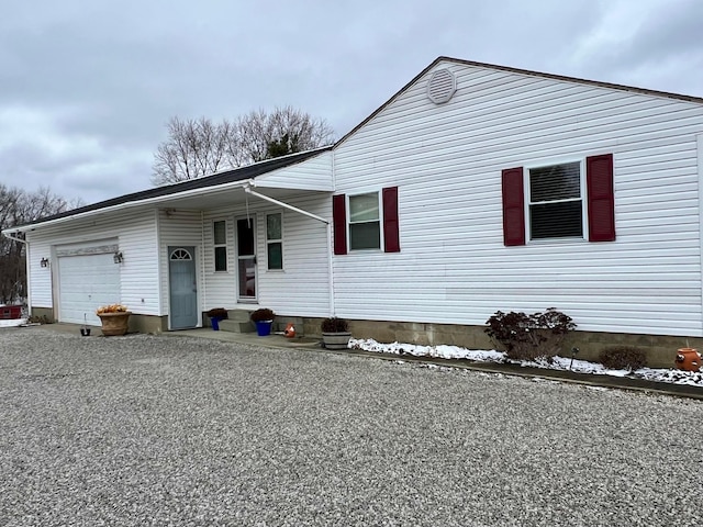 view of front facade with an attached garage