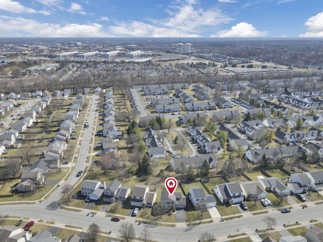 bird's eye view with a residential view