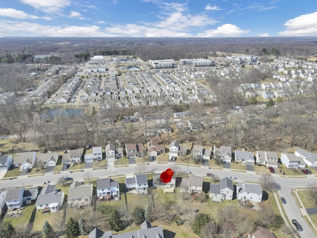 aerial view with a residential view