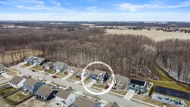 bird's eye view with a residential view