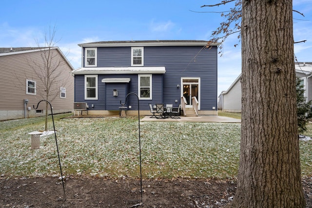 back of house with a patio area and entry steps