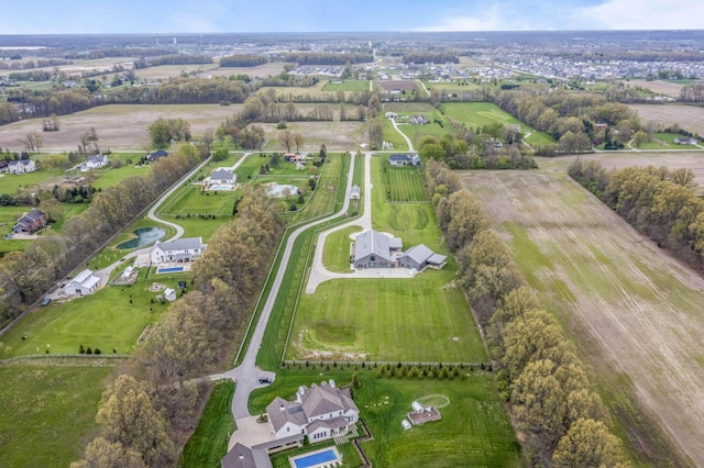 aerial view featuring a rural view