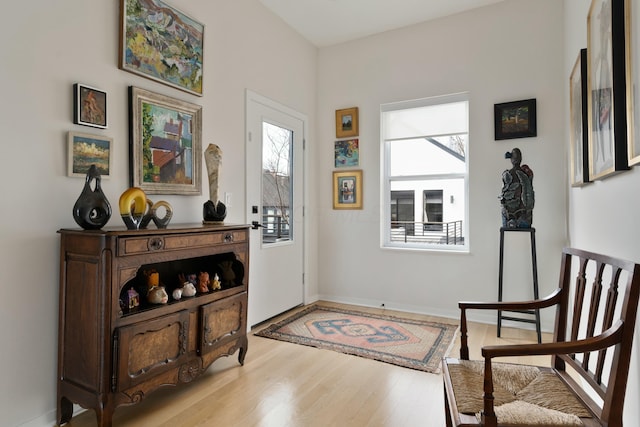 interior space with wood finished floors