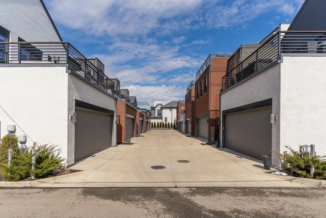 view of road with a residential view