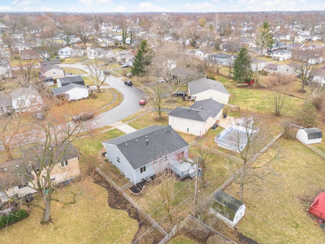 drone / aerial view with a residential view