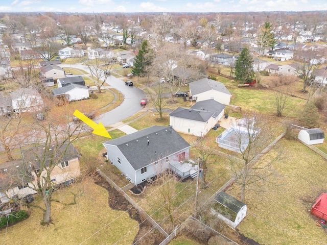 birds eye view of property featuring a residential view