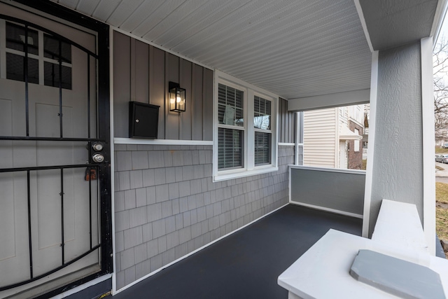 exterior space featuring board and batten siding