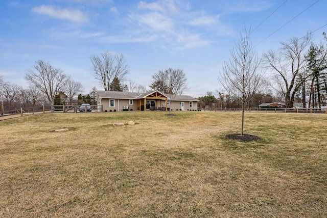 view of yard with fence