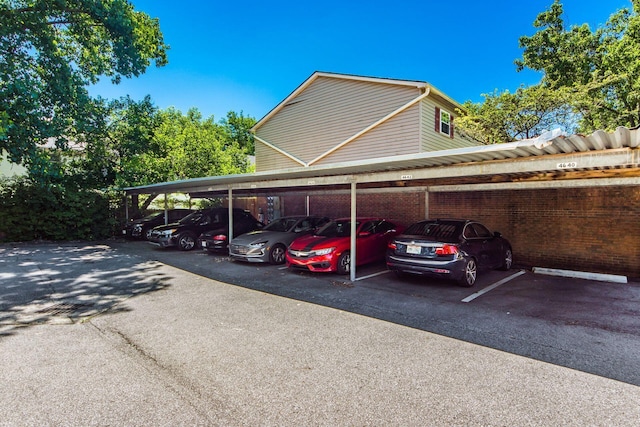 view of covered parking lot