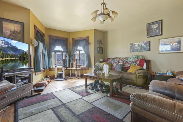 living area featuring hardwood / wood-style flooring