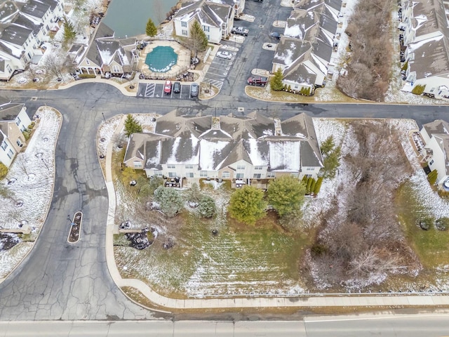 aerial view with a residential view