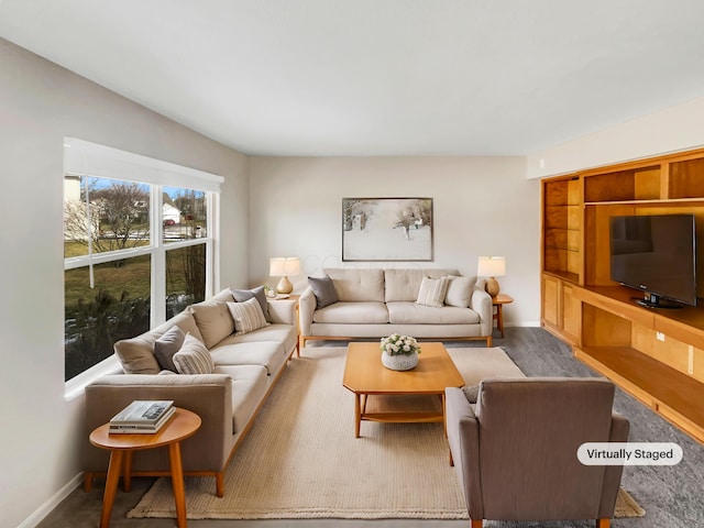 living room with baseboards