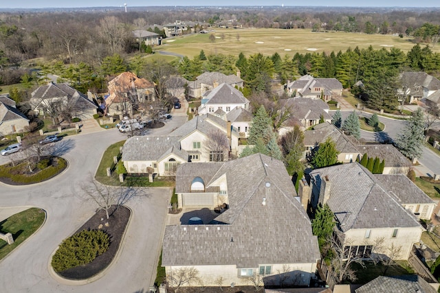 aerial view with a residential view