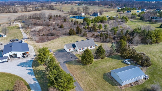 aerial view featuring a rural view