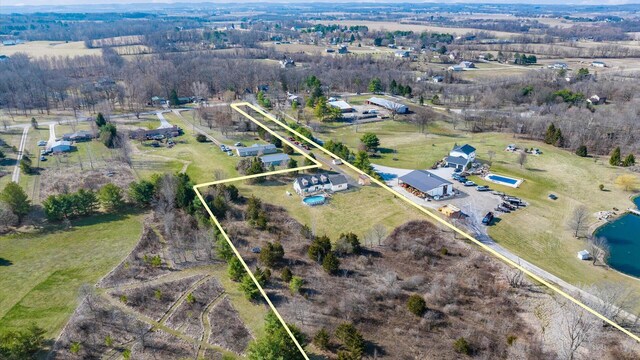 drone / aerial view featuring a rural view