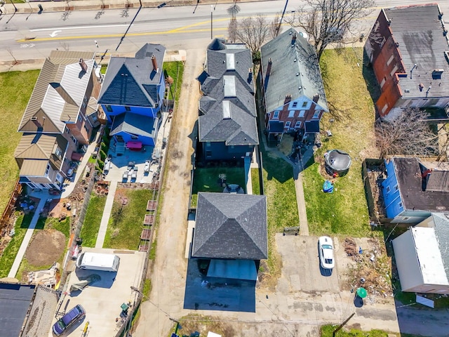 drone / aerial view with a residential view