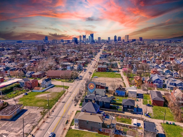 aerial view with a view of city