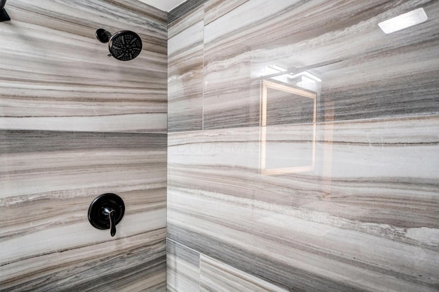 interior details with tiled shower