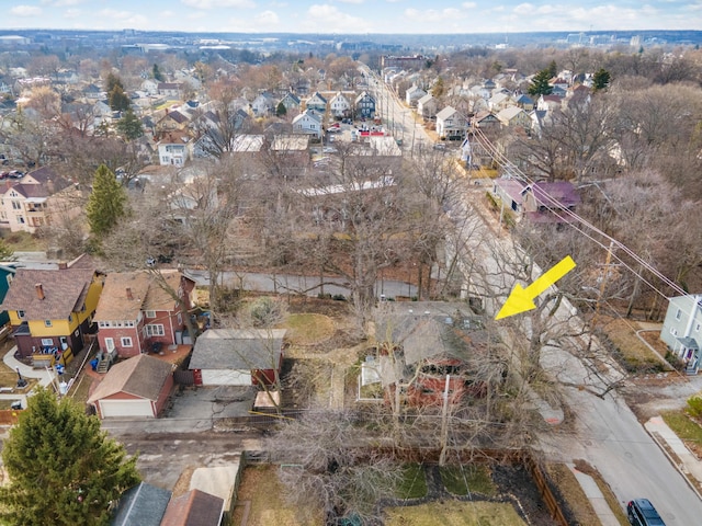 aerial view featuring a residential view