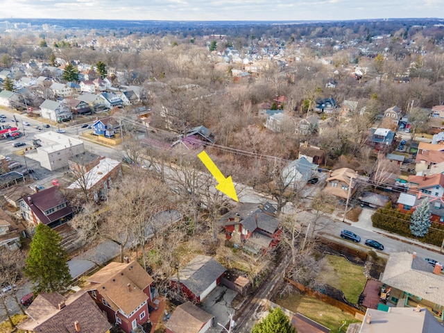 bird's eye view with a residential view