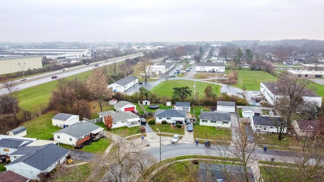 aerial view with a residential view