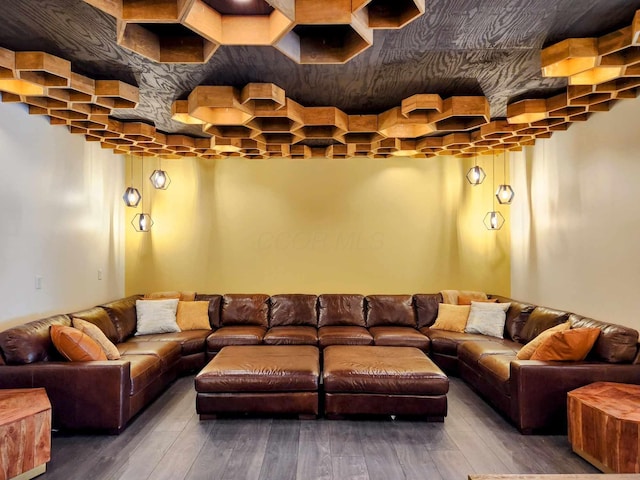 living room with wood-type flooring