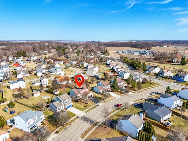 bird's eye view with a residential view