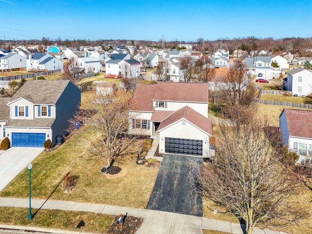 bird's eye view with a residential view