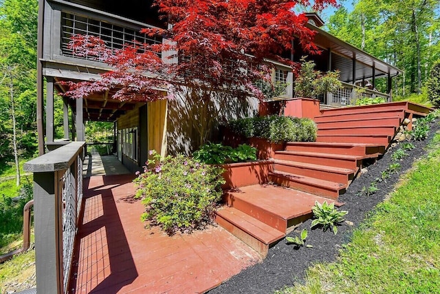 exterior space with stairway