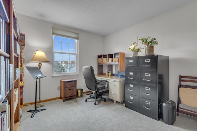 office featuring carpet floors and baseboards