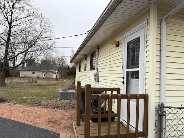 view of patio with central air condition unit