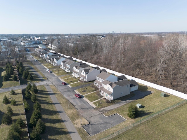 drone / aerial view with a residential view