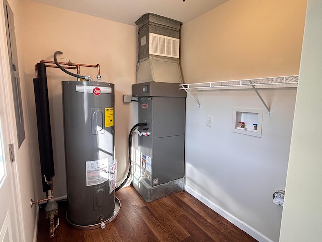 utilities featuring water heater and heating unit