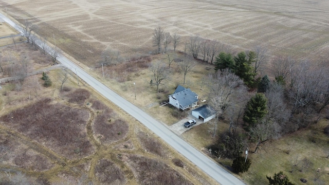 bird's eye view with a rural view