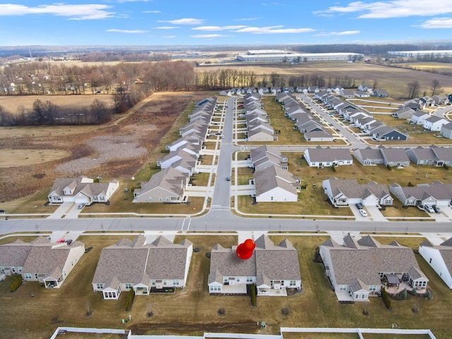 bird's eye view with a residential view