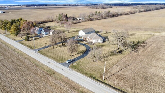 aerial view with a rural view