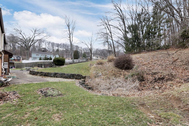 view of yard with fence