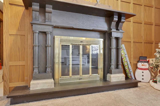 interior details featuring carpet floors